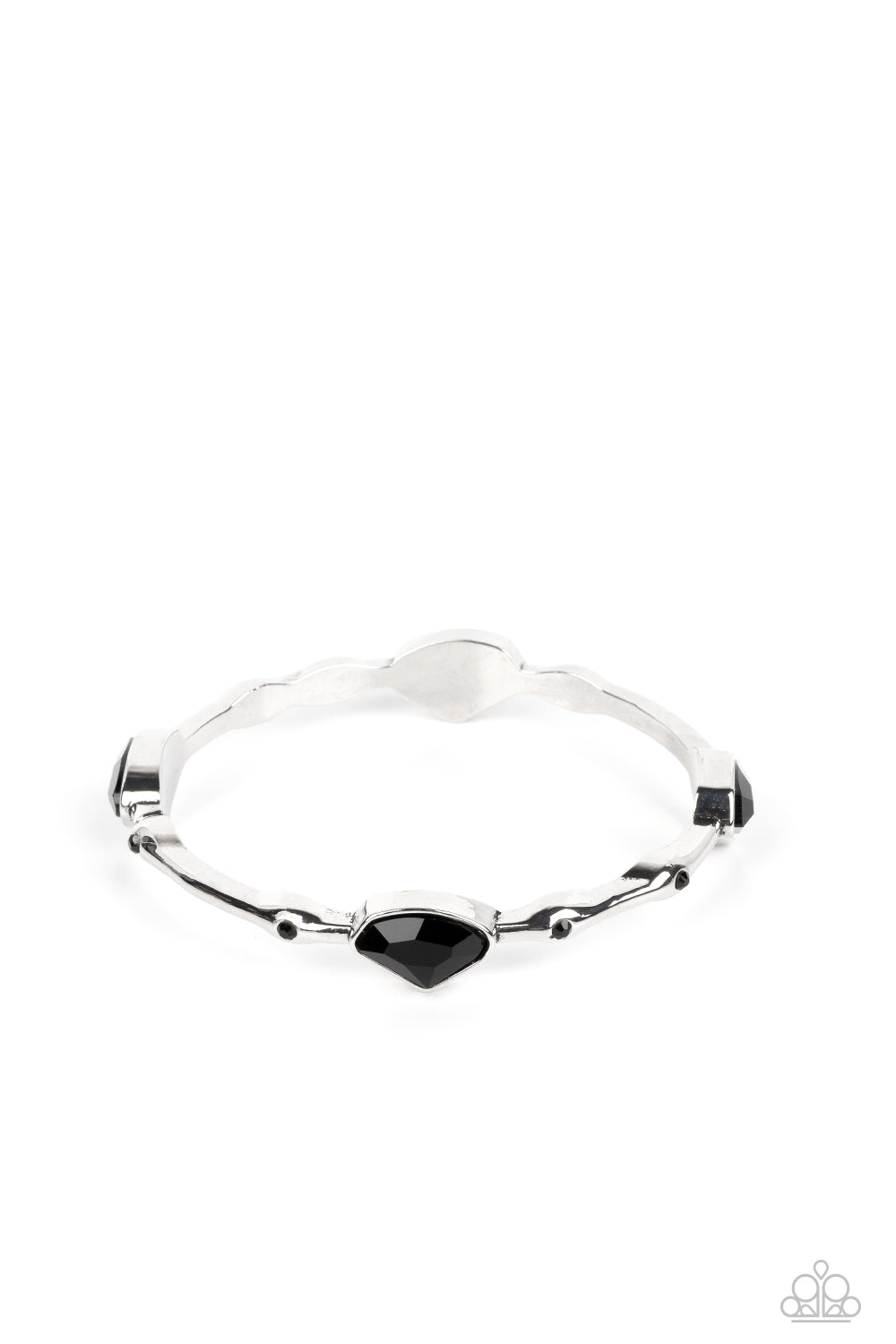 Chiseled Craze Black Bangle