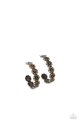 Floral Fad Brass Earrings