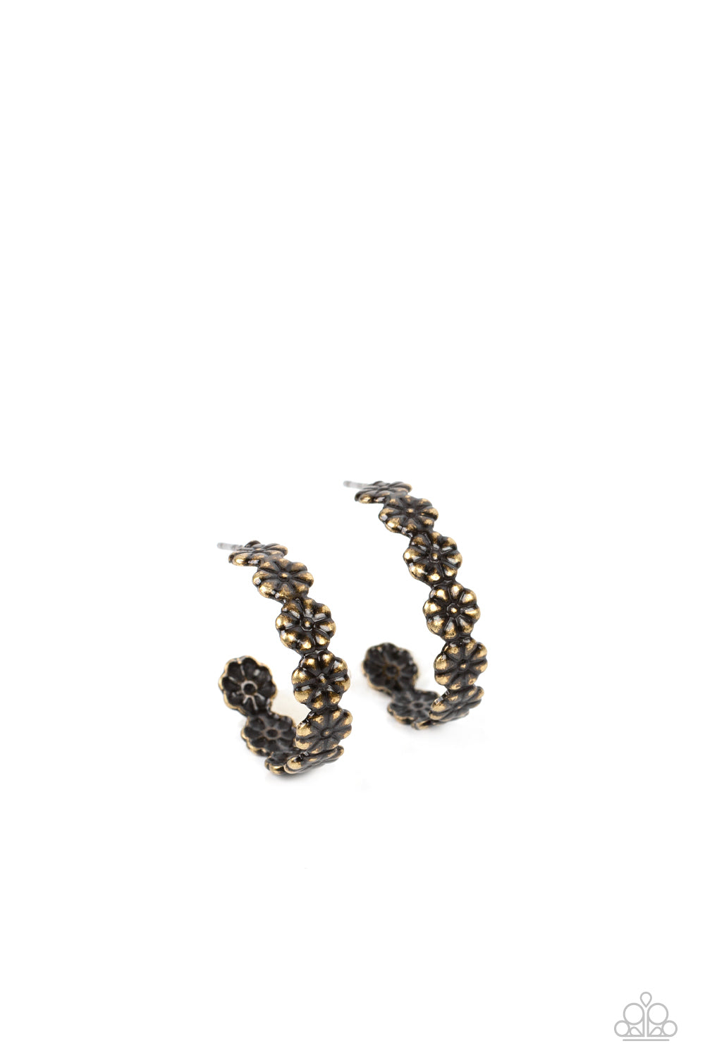 Floral Fad Brass Earrings