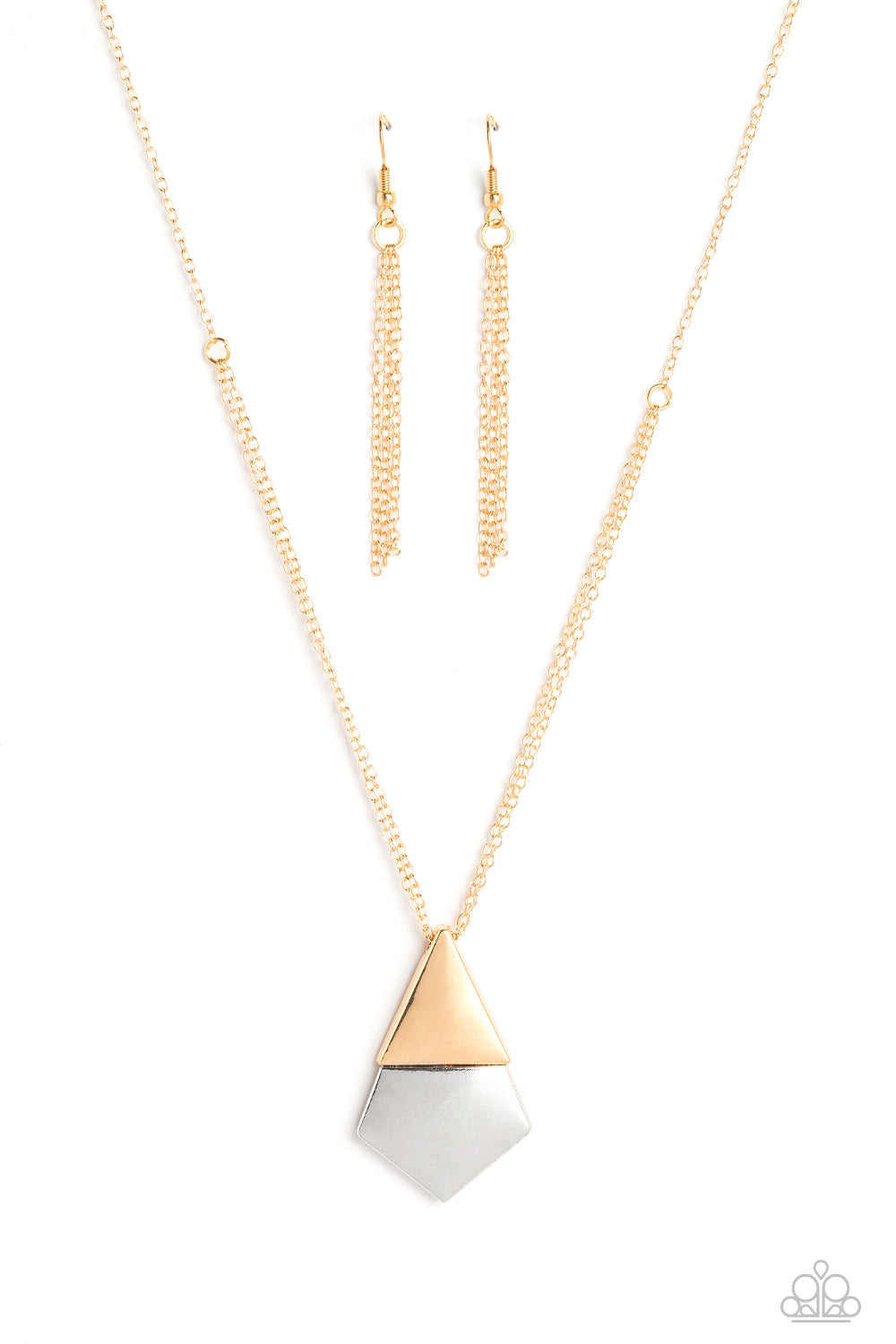 Posh Pyramid Gold Necklace