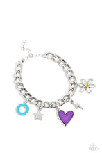 Load image into Gallery viewer, Turn Up the Charm Purple Bracelet
