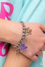 Load image into Gallery viewer, Turn Up the Charm Purple Bracelet