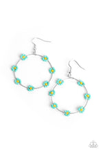 Load image into Gallery viewer, Dainty Daisies Blue Seed Bead Earrings