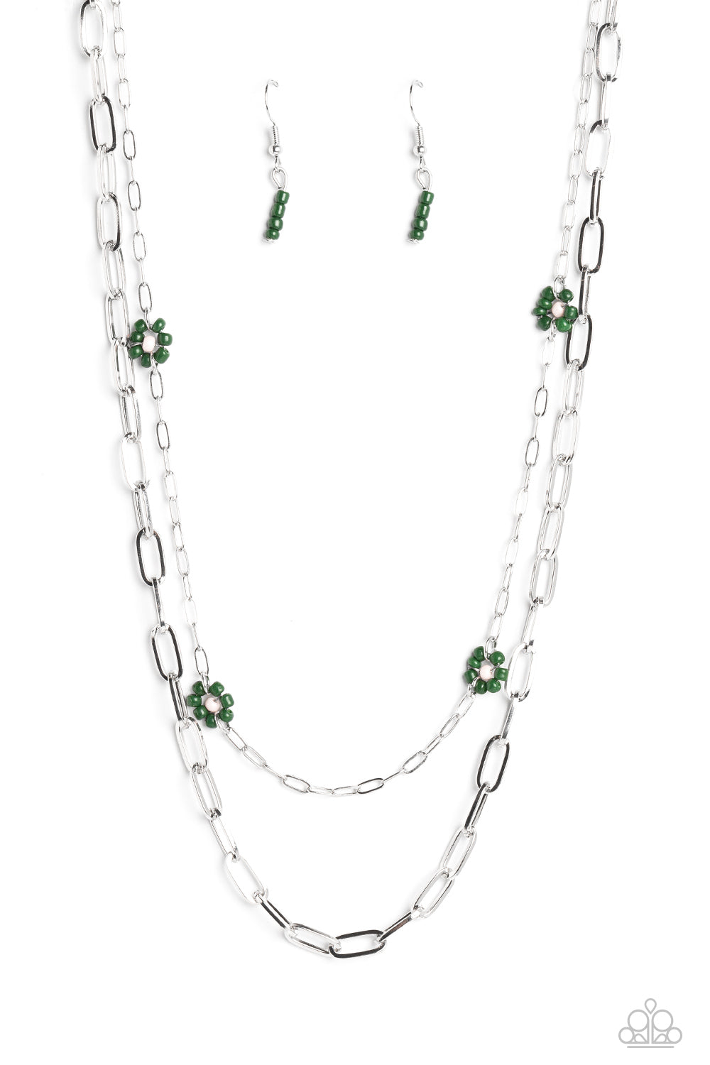 Bold Buds Green Necklace