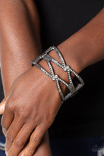 Load image into Gallery viewer, Entrancing Etiquette Black Hinged Bracelet