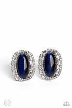 Load image into Gallery viewer, Shimmery Statement Blue Clip On Earrings