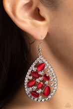 Load image into Gallery viewer, Cats Eye Class Red Earrings