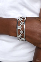 Load image into Gallery viewer, Starry Suffragette White Cuff Bracelet