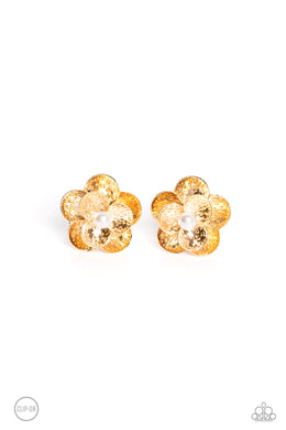 Miami Magic Gold Clip On Earrings