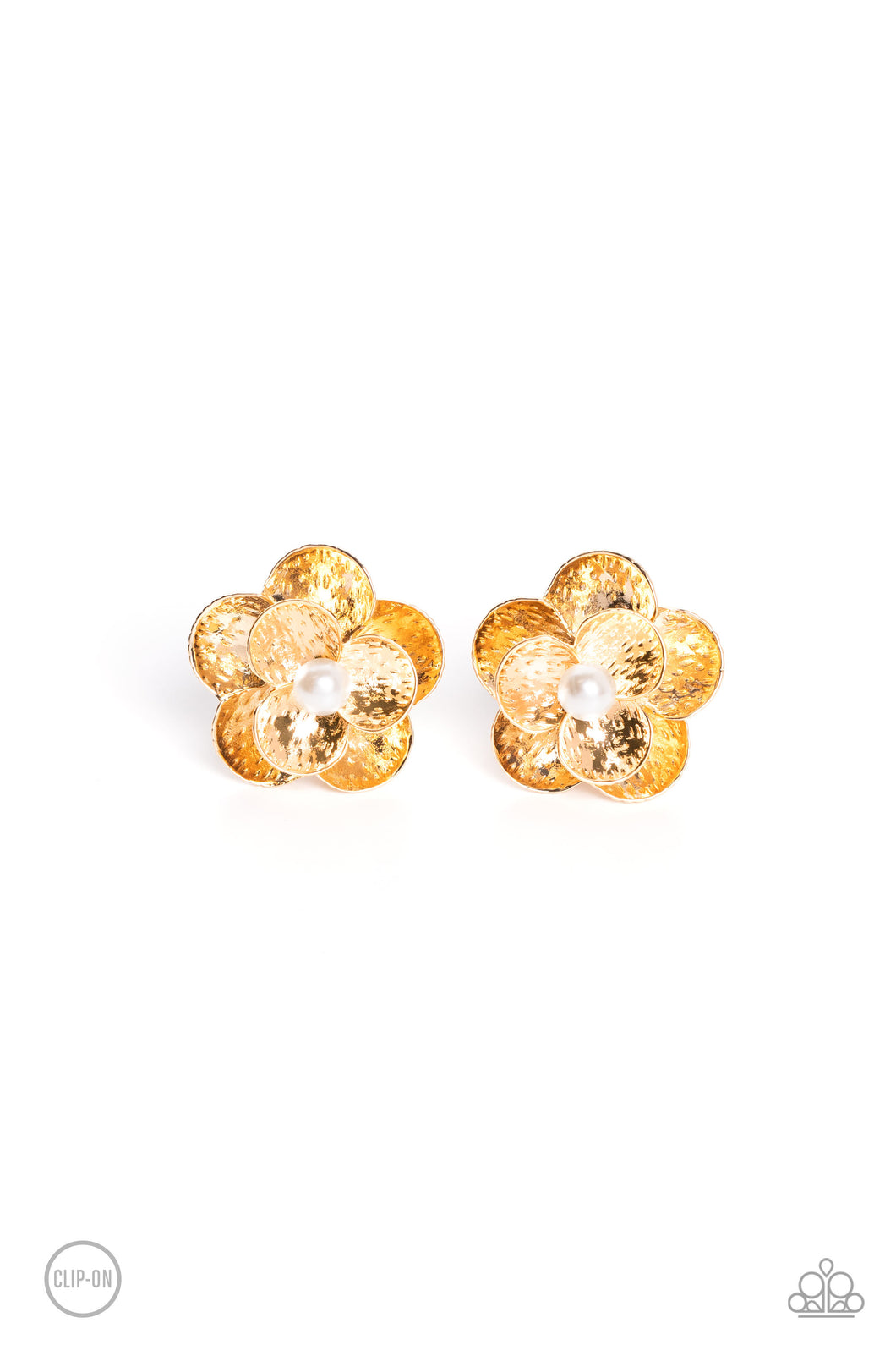 Miami Magic Gold Clip On Earrings