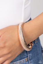 Load image into Gallery viewer, Rippling Reunion Rose Gold Hinged Bracelet