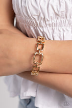 Load image into Gallery viewer, Square Inch Gold Hinged Bracelet