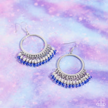 Load image into Gallery viewer, Fringe Fanfare Blue Earrings