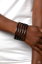 Load image into Gallery viewer, Wayward Warrior Black Hinged Bracelet