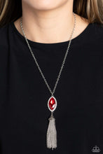 Load image into Gallery viewer, Tassel Tabloid Red Necklace