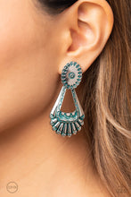 Load image into Gallery viewer, Casablanca Chandeliers Blue Clip On Earrings