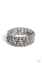 Load image into Gallery viewer, Striped Stack Silver Coil Bracelet