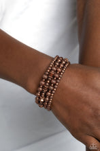 Load image into Gallery viewer, Striped Stack Copper Coil Bracelet