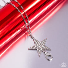 Load image into Gallery viewer, Rock Star Sparkle White Lanyard