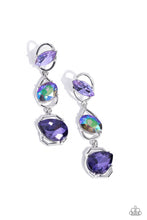 Load image into Gallery viewer, Dimensional Dance Purple Earrings
