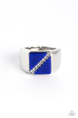 Diagonally Dominant Blue Men’s Ring