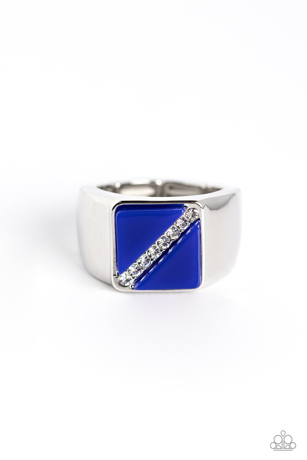 Diagonally Dominant Blue Men’s Ring