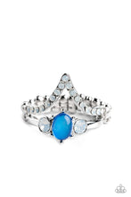 Load image into Gallery viewer, Chevron Celebrity Blue Skinny Band Ring