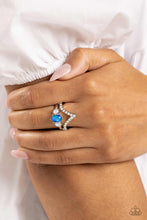 Load image into Gallery viewer, Chevron Celebrity Blue Skinny Band Ring