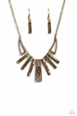 Paisley Pastime Brass Necklace