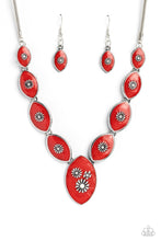 Load image into Gallery viewer, Pressed Flowers Red Necklace