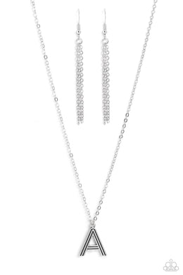Leave Your Initials Silver Necklace - A