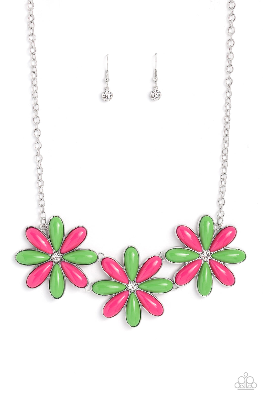 Bodacious Bouquet Green Necklace
