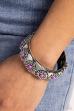 Load image into Gallery viewer, Taking FLORAL Purple Hinged Bracelet