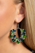 Load image into Gallery viewer, Wreathed in Watercolors Green Earrings