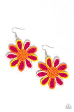 Load image into Gallery viewer, Decorated Daisies Pink Seed Bead Earrings