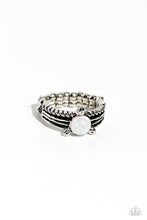 Load image into Gallery viewer, Sinuous Spotlight White Skinny Band Ring