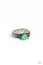 Load image into Gallery viewer, Sinuous Spotlight Green Skinny Band Ring