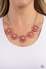 Load image into Gallery viewer, Floral Fervor Orange Necklace