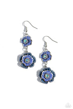 Load image into Gallery viewer, Intricate Impression Blue Earrings