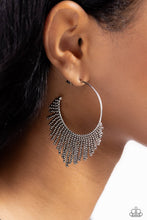 Load image into Gallery viewer, Tailored Tassel Silver Seed Bead Earrings