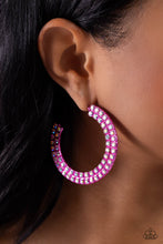 Load image into Gallery viewer, Flawless Fashion Pink Hoops Earring