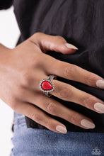 Load image into Gallery viewer, Scalloped Showcase Red Skinny Band Ring