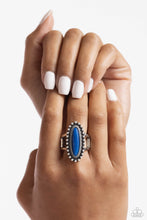 Load image into Gallery viewer, Oblong Occasion Blue Ring