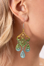 Load image into Gallery viewer, Chandelier Command Multi/Green Earrings