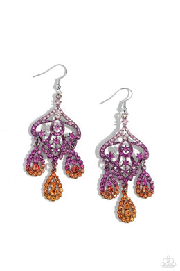 Chandelier Command Multi/Orange Earrings