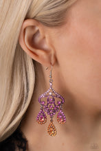 Load image into Gallery viewer, Chandelier Command Multi/Orange Earrings