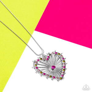 Flirting Ferris Wheel Pink Necklace