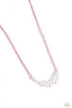 Load image into Gallery viewer, White Collar Whimsy Pink Necklace