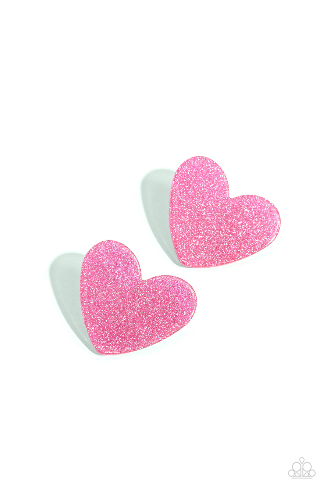 Sparkly Sweethearts Pink Post Earrings