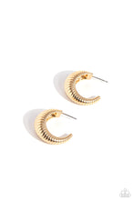 Load image into Gallery viewer, Textured Tenure Gold Mini Hoops